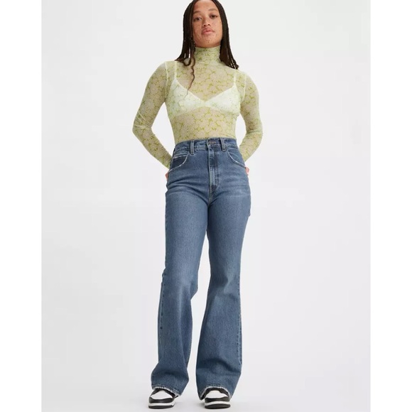 Levi's Denim - Levi’s Premium 70’s High Rise Flare Jeans Denim Blue High Waisted Wide Leg